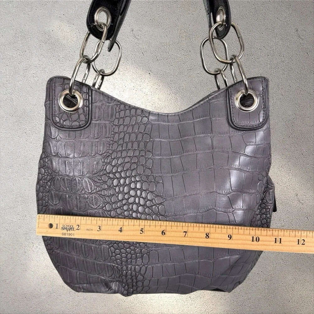 Kathy Van Zeeland Y2k Monogram Hobo Bag Rhinestone Crest Heart Charm Purse